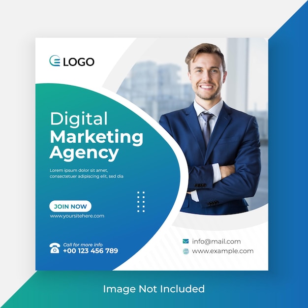 Digital marketing agency or corporate social media post template Premium Vector