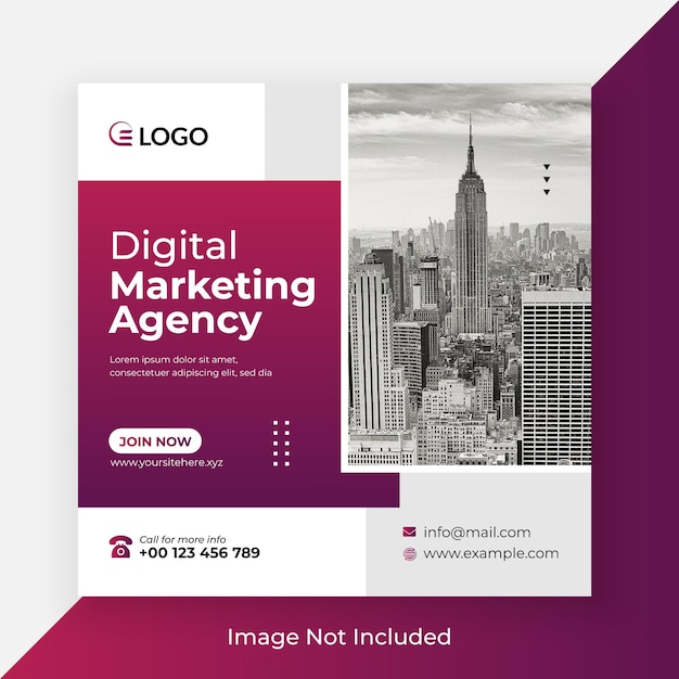 Digital marketing agency or corporate social media post template Premium Vector