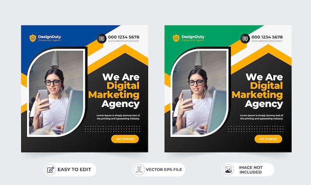 Digital marketing agency and corporate social media post template