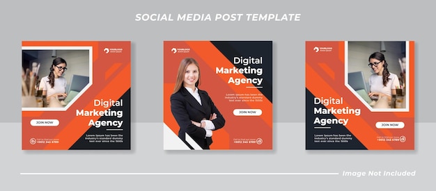 Vector digital marketing agency and corporate social media post template