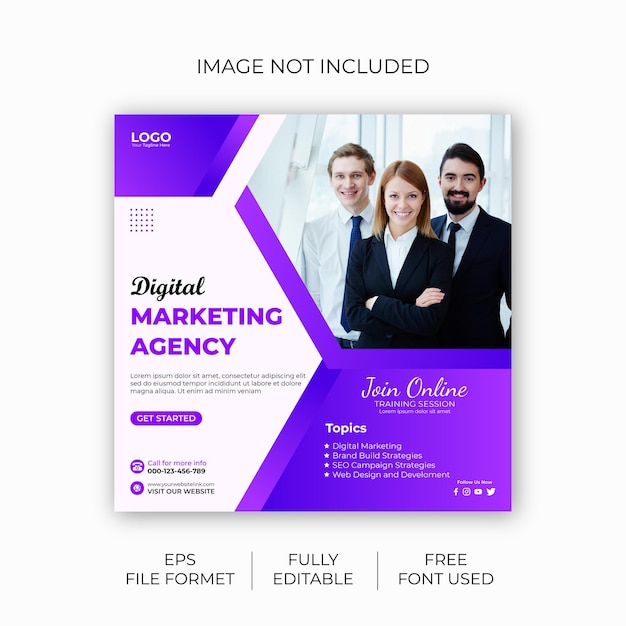 Digital marketing agency and corporate social media post template