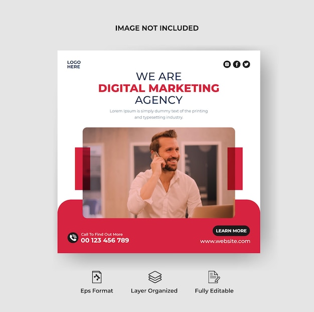 Digital marketing agency and corporate social media post template