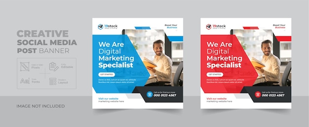 Digital marketing agency and corporate social media post template