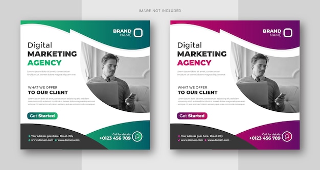 Digital marketing agency and corporate social media post template