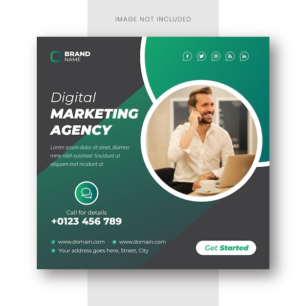 Digital marketing agency and corporate social media post template