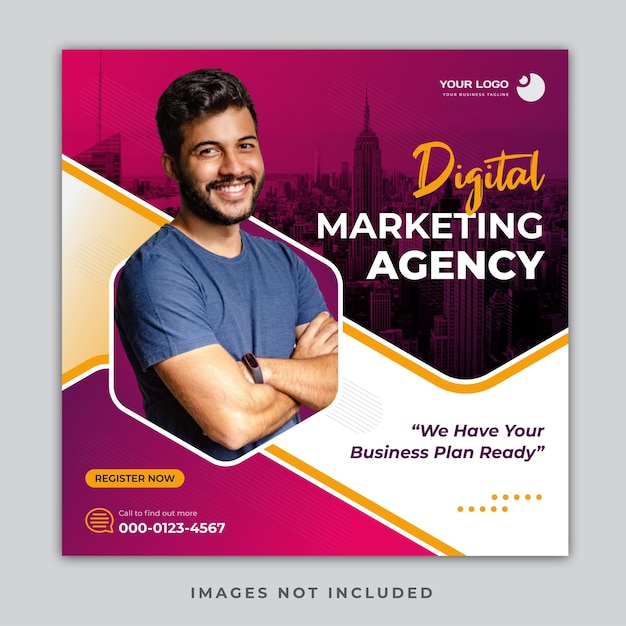 Digital marketing agency and corporate social media post template