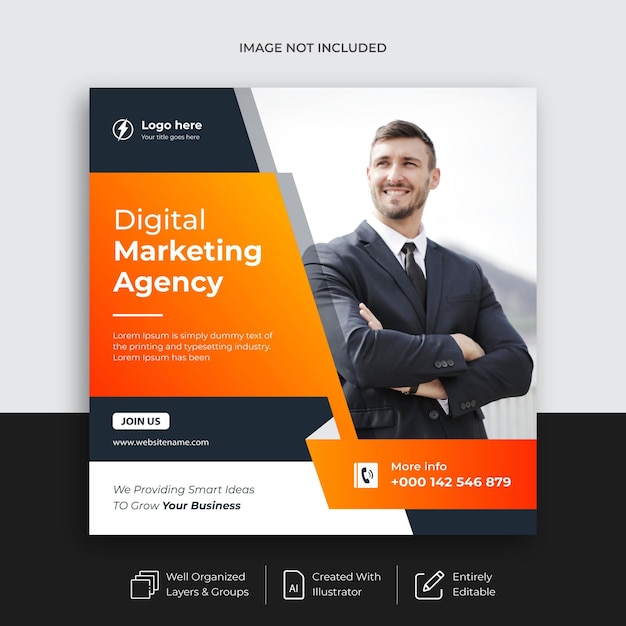 Digital marketing agency and corporate social media post template