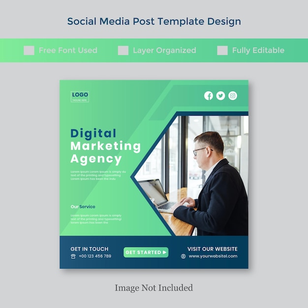 Digital marketing agency and corporate social media post template