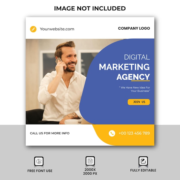 Digital marketing agency and corporate social media post template