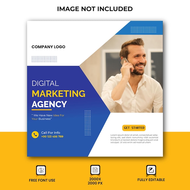 Digital marketing agency and corporate social media post template