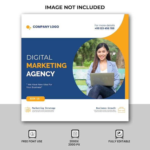 Digital marketing agency and corporate social media post template