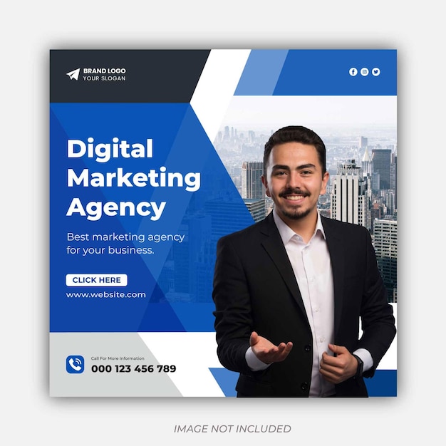 Digital marketing agency and corporate social media post template