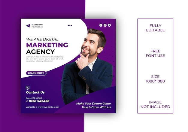 Digital marketing agency and corporate social media post template