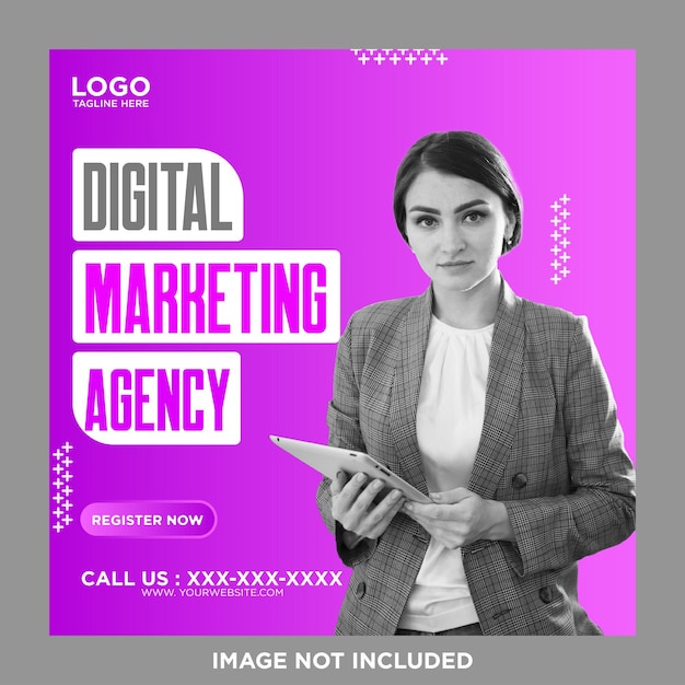 Vector digital marketing agency and corporate social media post template