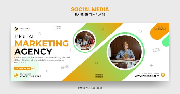 Digital Marketing agency and corporate social media post web banner template