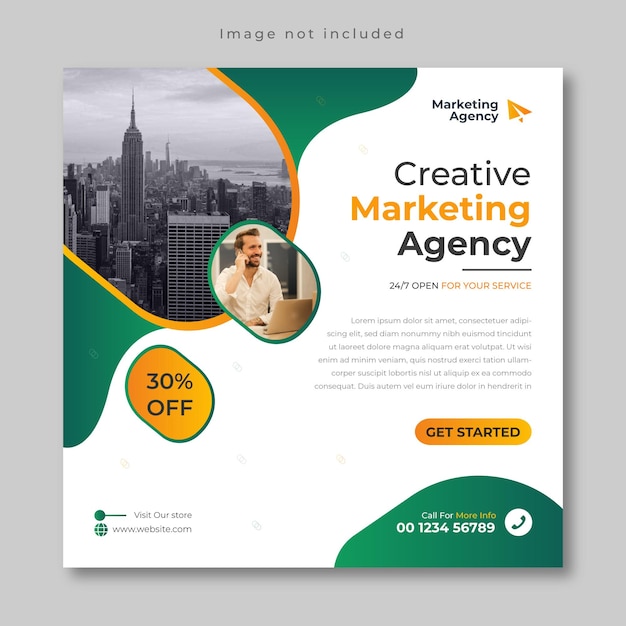 Digital marketing agency and corporate square webinar and social media post template