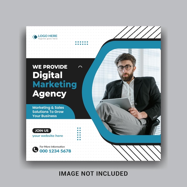 Digital marketing agency and Creative corporate social media post template design