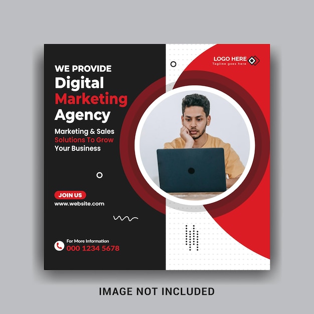 Digital marketing agency and Creative corporate social media post template design