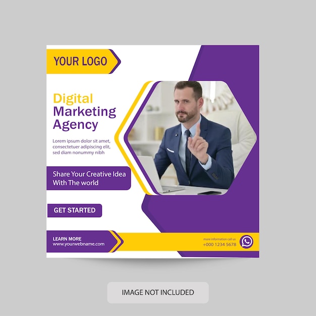 Digital marketing agency creative social media post  design template premium vector eps file