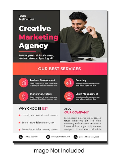 Vector digital marketing agency and expert vector flyer or poster template