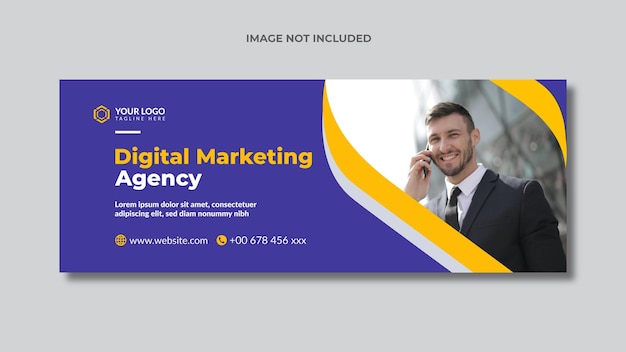 Digital marketing agency facebook banner template in Vector