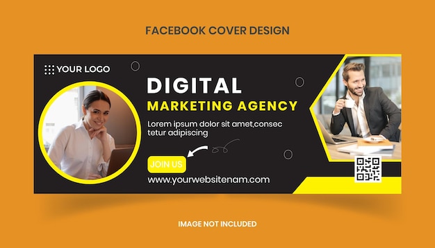 Digital marketing agency facebook cover page design template