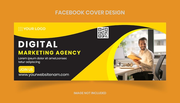 Digital marketing agency facebook cover page design template