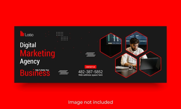 Digital marketing agency Facebook cover promotional web banner template