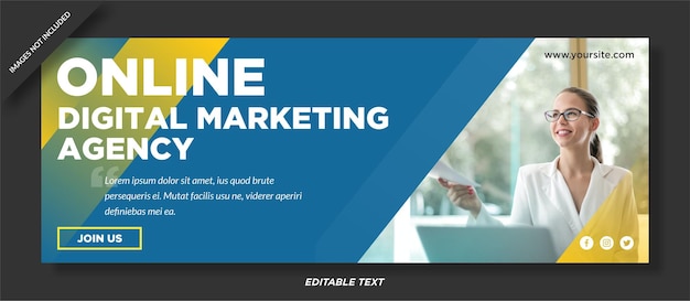 Digital marketing agency facebook cover and social media template