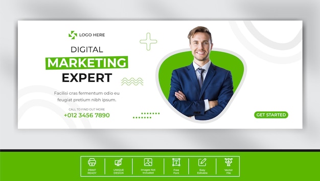 Digital marketing agency facebook cover template design