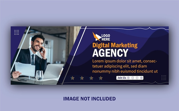 Digital marketing agency Facebook cover and web banner template Premium vector