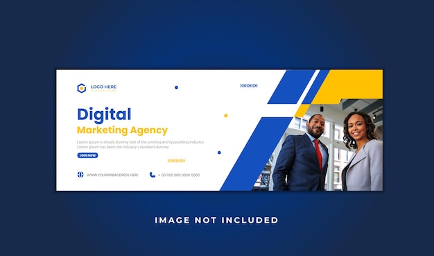 Digital marketing agency Facebook page cover template and web banner design