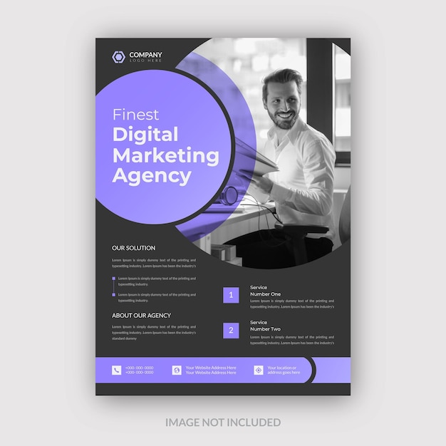 Vector digital marketing agency flyer design template