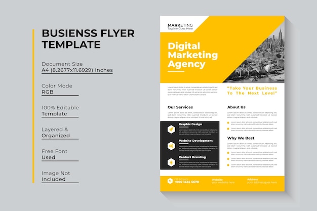 Digital marketing agency flyer design vector template