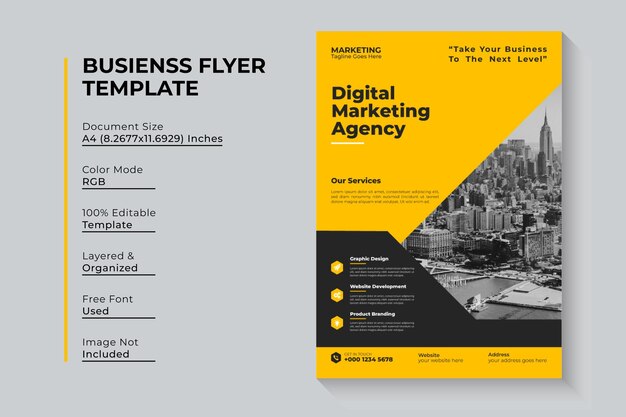 Vector digital marketing agency flyer design vector template