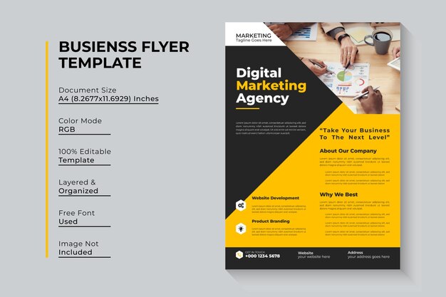 Vector digital marketing agency flyer design vector template