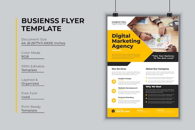 Digital marketing agency flyer design vector template