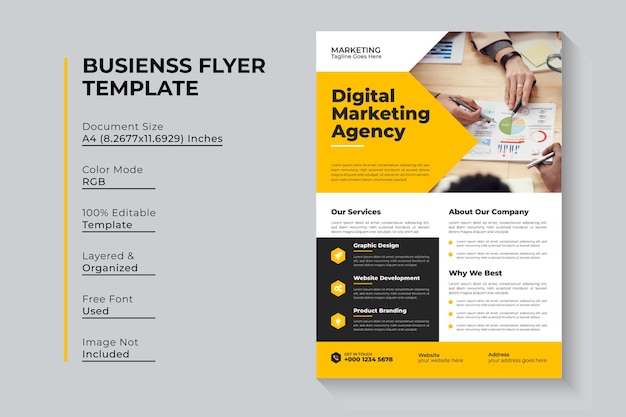 Digital marketing agency flyer design vector template