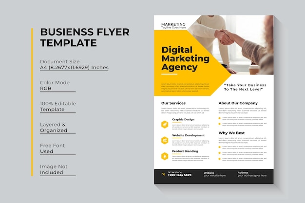 Digital marketing agency flyer design vector template