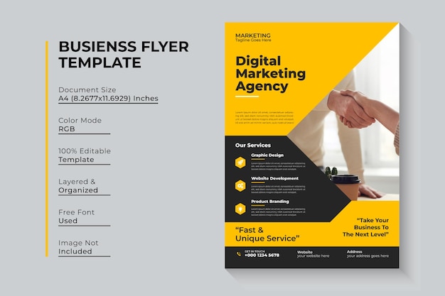 Vector digital marketing agency flyer design vector template