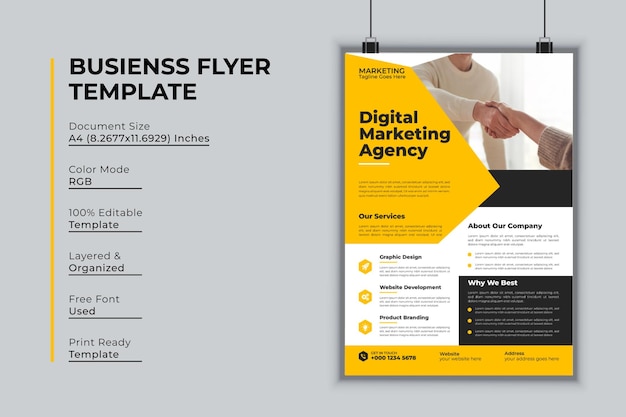 Digital marketing agency flyer design vector template