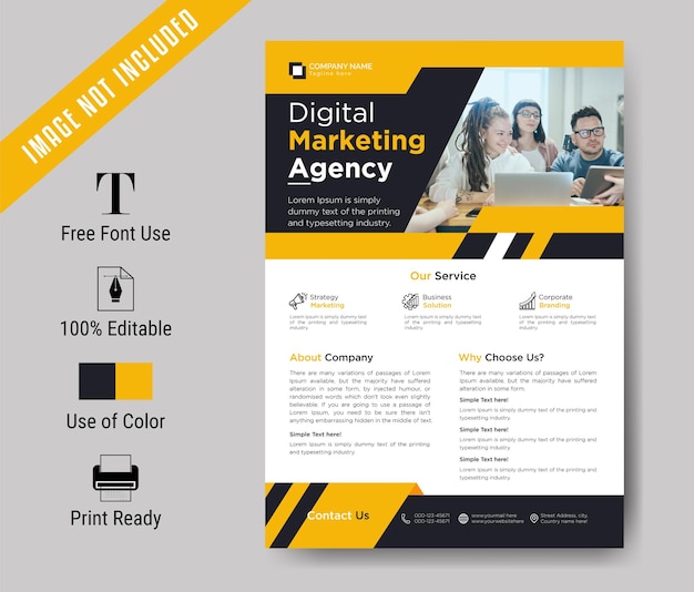 Digital marketing agency flyer Premium Vector