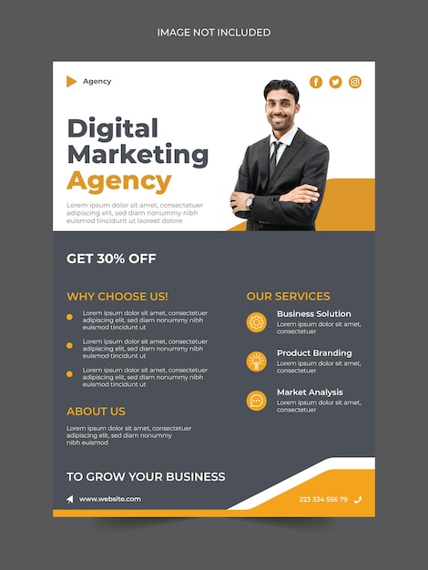 Digital marketing agency flyer template