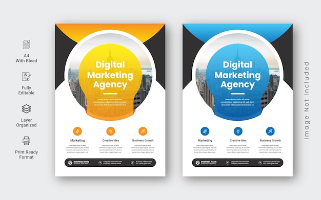 Digital marketing agency flyer template