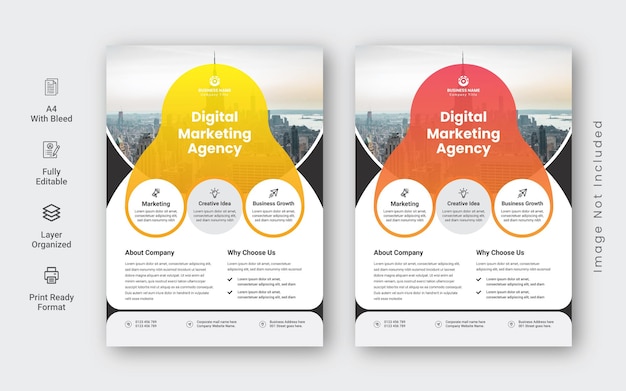 Digital marketing agency flyer template