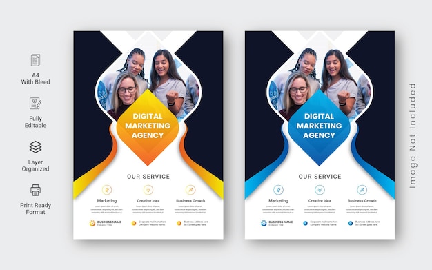 Digital marketing agency flyer template