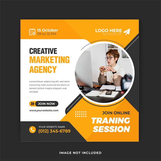 Digital marketing agency instagram post and digital business marketing social media banner