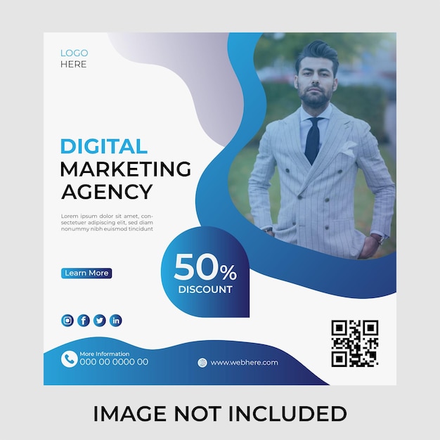 Digital marketing agency instagram post and social media banner design template