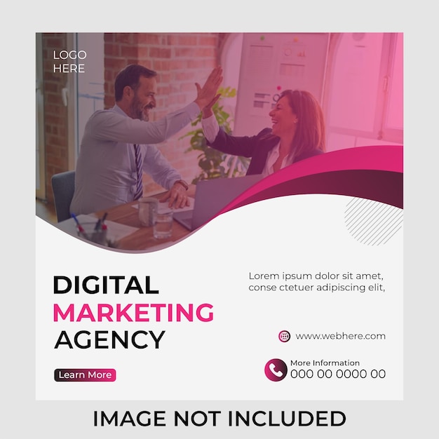 Digital marketing agency instagram post and social media banner design template