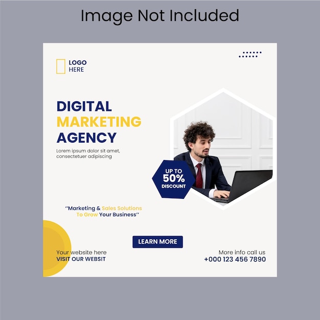 Digital marketing agency Instagram post and social media banner template